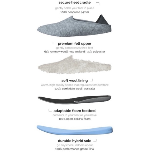 mahabis Classic Larvik Light Grey Grey Wool Slipper - Picture 5 of 12